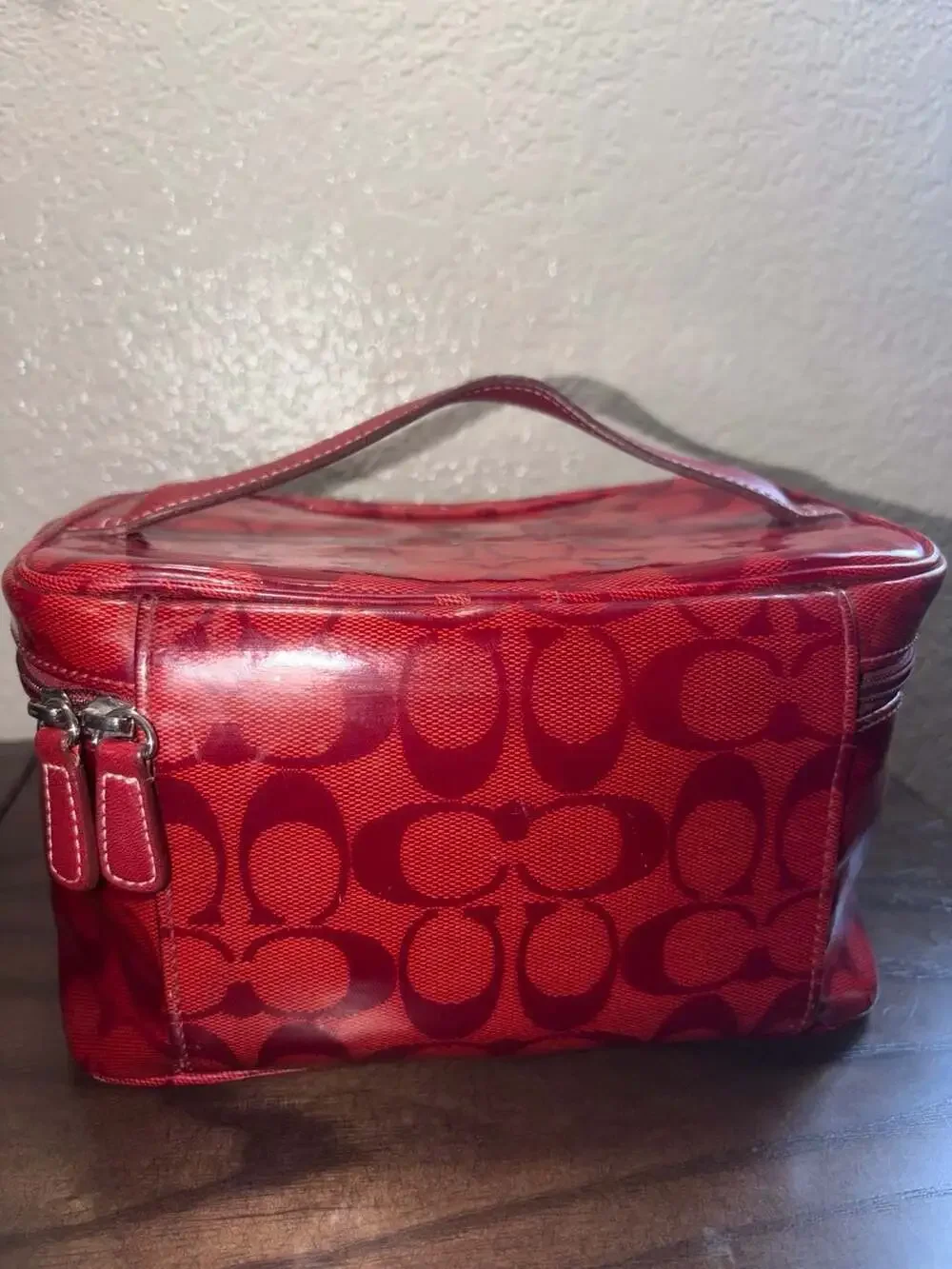 Coach Red Signature Cosmetic Case